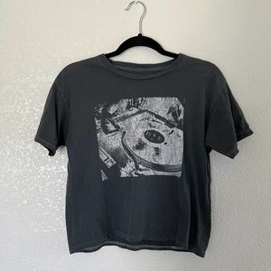 Record Player Baby Crop Top Tee